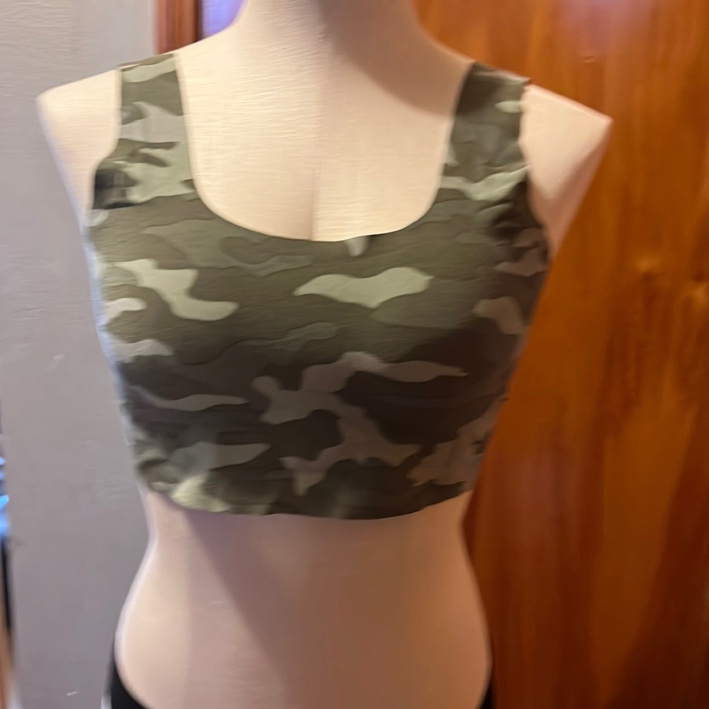 Pink camo pull over seamless bralette